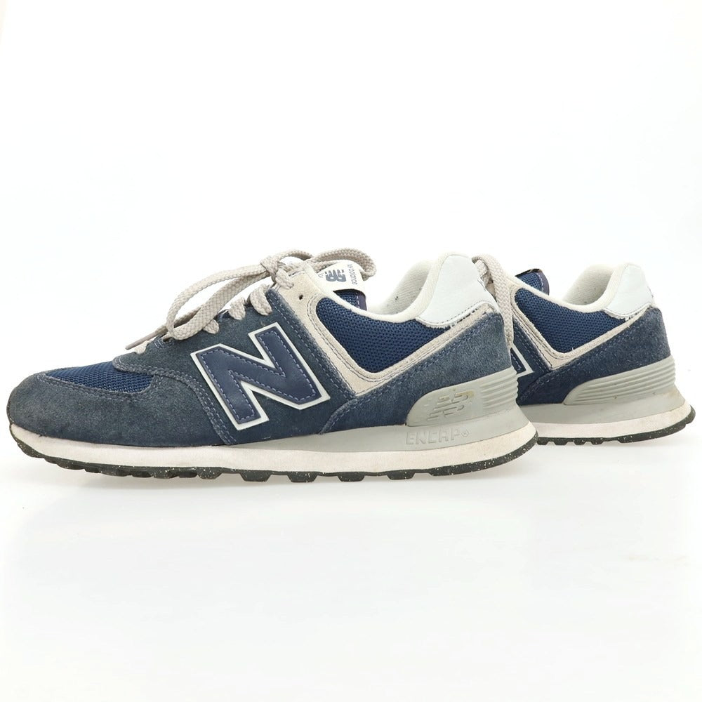 【中古】ニューバランス NEW BALANCE ML574EVN スウェード スニーカー ネイビー【 25.5 】【 状態ランクC 】【 メンズ 】 []