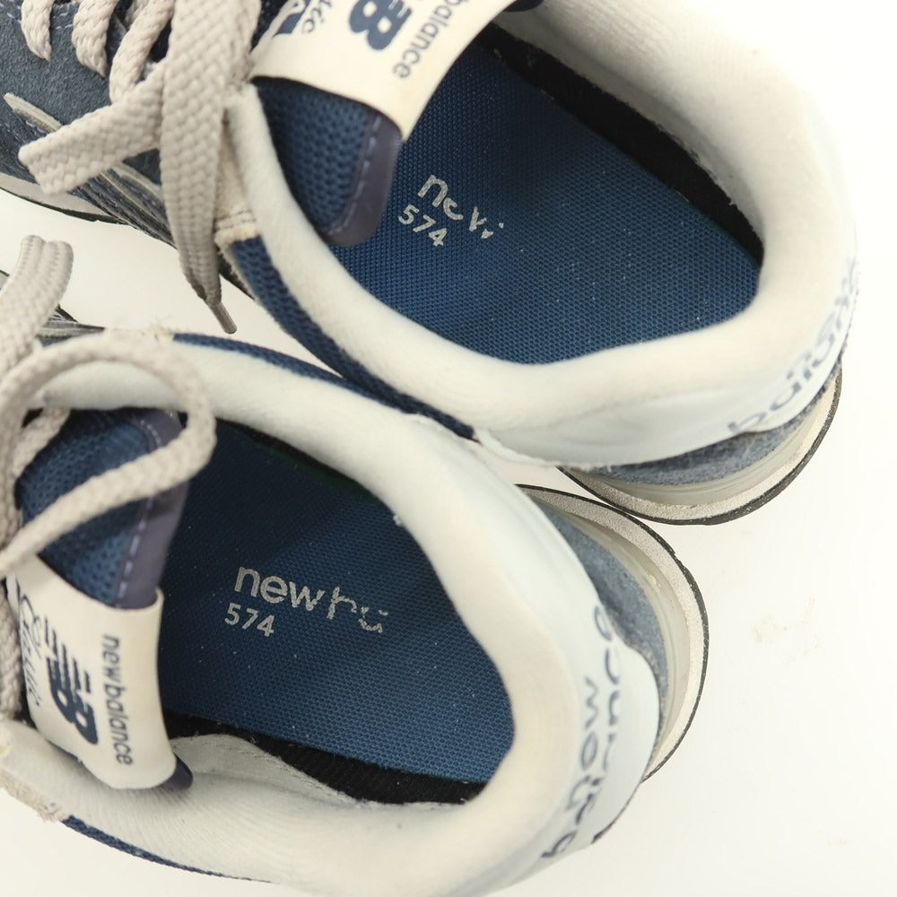 【中古】ニューバランス NEW BALANCE ML574EVN スウェード スニーカー ネイビー【 25.5 】【 状態ランクC 】【 メンズ 】 []