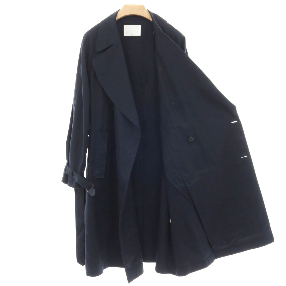 【中古】エス S コットン トレンチコート ネイビー【 サイズ1 】【 状態ランクB 】【 メンズ 】 [APD]