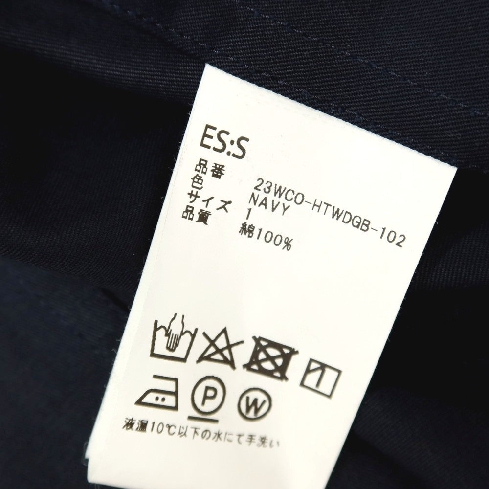 【中古】エス S コットン トレンチコート ネイビー【 サイズ1 】【 状態ランクB 】【 メンズ 】 [APD]