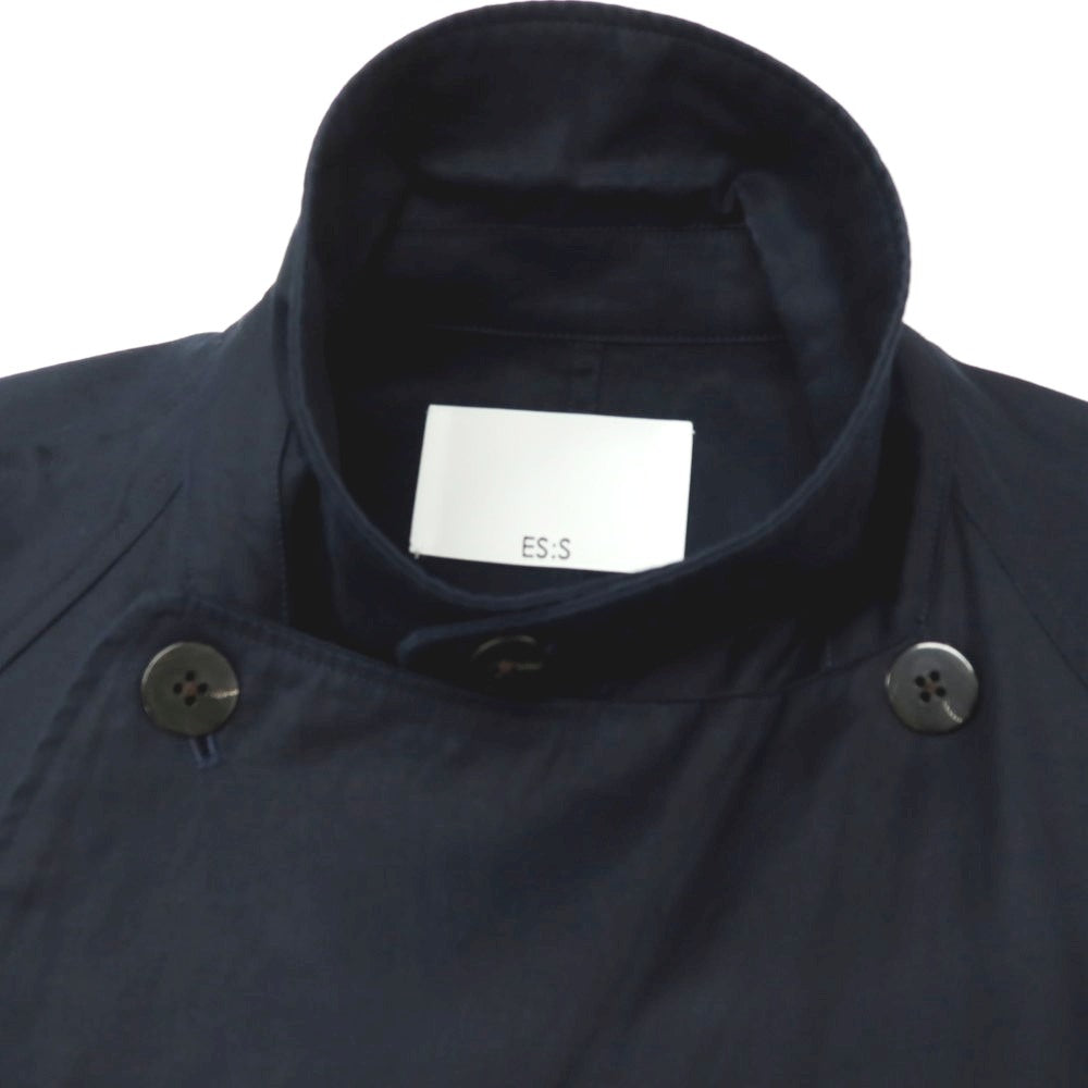 【中古】エス S コットン トレンチコート ネイビー【 サイズ1 】【 状態ランクB 】【 メンズ 】 [APD]