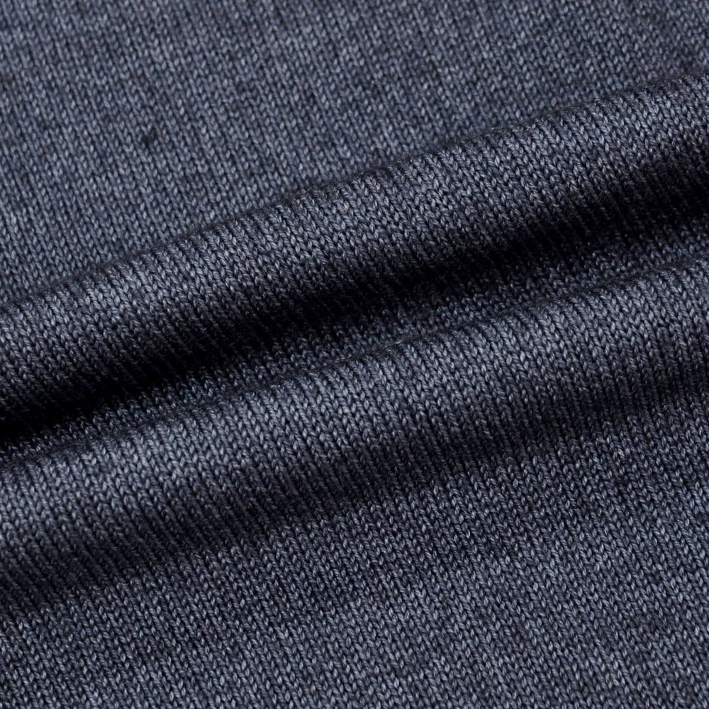 【中古】グランサッソ GRAN SASSO ガーメントダイ ウール モックネック プルオーバーニット グレイッシュネイビー【サイズ46】【 状態ランクC 】【 メンズ 】