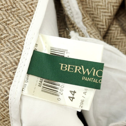 【中古】ベルウィッチ BERWICH berto ウール ヘリンボーン イージースラックスパンツ ダークベージュ【 44 】【 状態ランクB 】【 メンズ 】 []