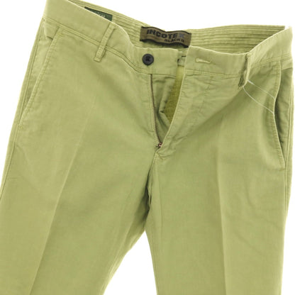 【中古】インコテックス スラックス INCOTEX SLACKS ストレッチ コットンリネン カジュアルスラックスパンツ ライトグリーン【サイズ29】【 状態ランクB 】【 メンズ 】