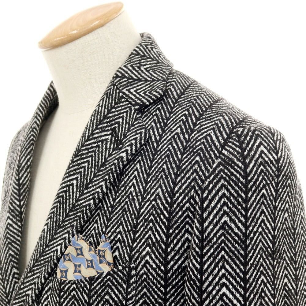 【中古】ジーステージ g-stage ポリエステルジャージー 2つボタンスーツ ブラックxホワイト【サイズ44】【 状態ランクB 】【 メンズ 】