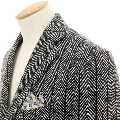 【中古】ジーステージ g-stage ポリエステルジャージー 2つボタンスーツ ブラックxホワイト【サイズ44】【 状態ランクB 】【 メンズ 】