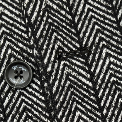 【中古】ジーステージ g-stage ポリエステルジャージー 2つボタンスーツ ブラックxホワイト【サイズ44】【 状態ランクB 】【 メンズ 】