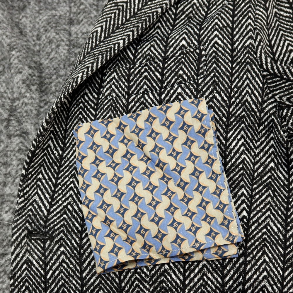 【中古】ジーステージ g-stage ポリエステルジャージー 2つボタンスーツ ブラックxホワイト【サイズ44】【 状態ランクB 】【 メンズ 】