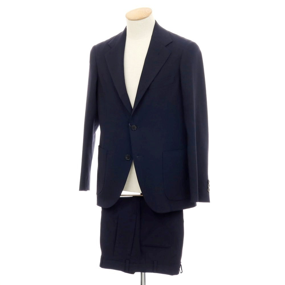 【中古】サルトリアピスケス Sartoria Pisthes レーヨンウール 2つボタンスーツ ネイビー【 サイズ44 】【 状態ランクC 】【 メンズ 】 [APD]
