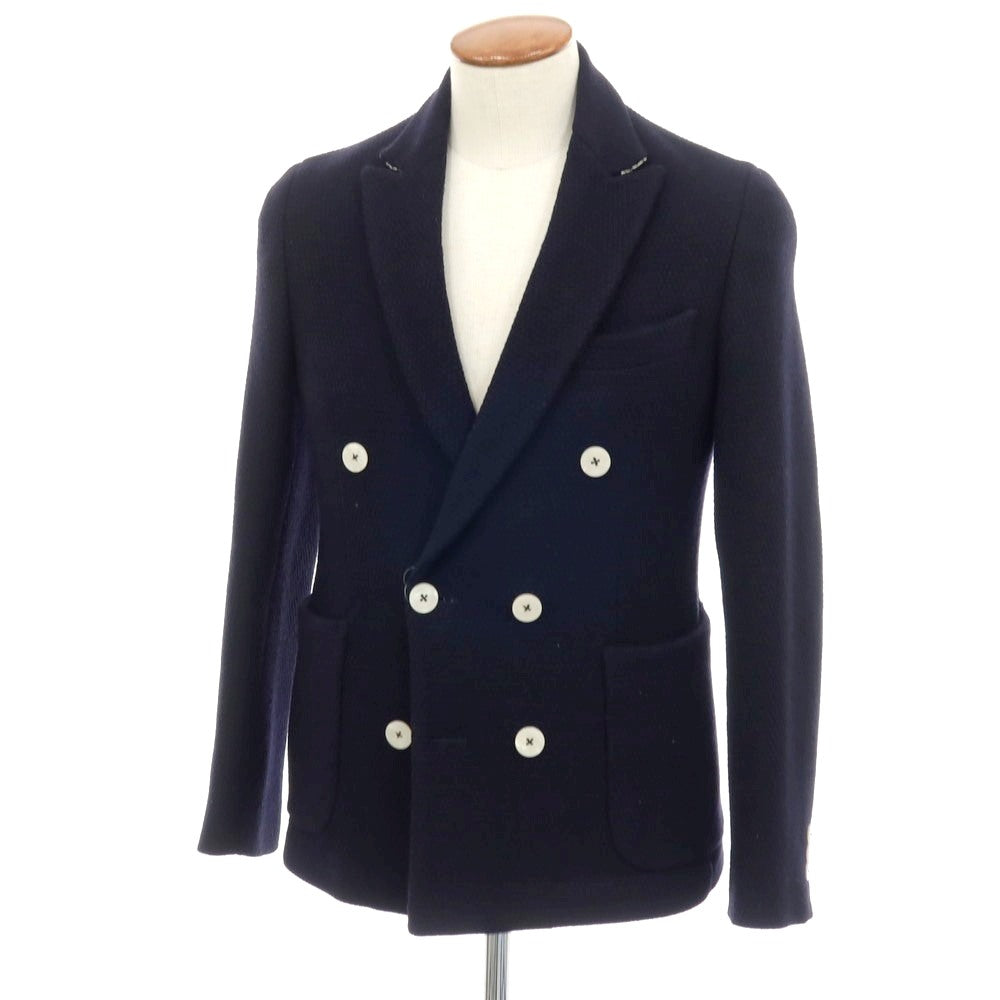 【中古】ナノユニバース nano universe ウールナイロン ダブル6B カジュアルジャケット ネイビー【サイズ46】【 状態ランクB 】【 メンズ 】