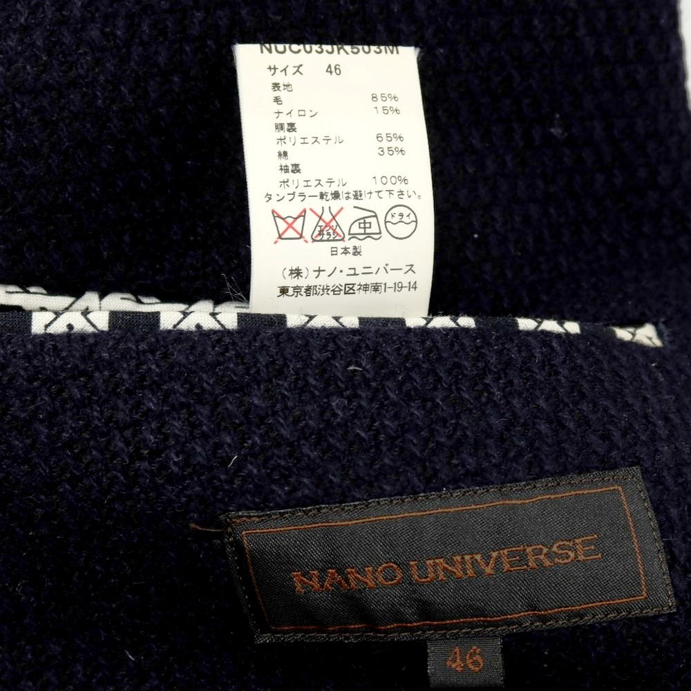 【中古】ナノユニバース nano universe ウールナイロン ダブル6B カジュアルジャケット ネイビー【サイズ46】【 状態ランクB 】【 メンズ 】