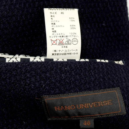 【中古】ナノユニバース nano universe ウールナイロン ダブル6B カジュアルジャケット ネイビー【サイズ46】【 状態ランクB 】【 メンズ 】