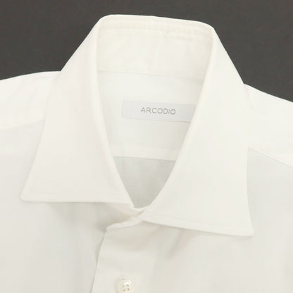 【中古】アルコディオ ARCODIO ストレッチ コットン セミワイドカラー ドレスシャツ ホワイト【サイズ37】【 状態ランクC 】【 メンズ 】