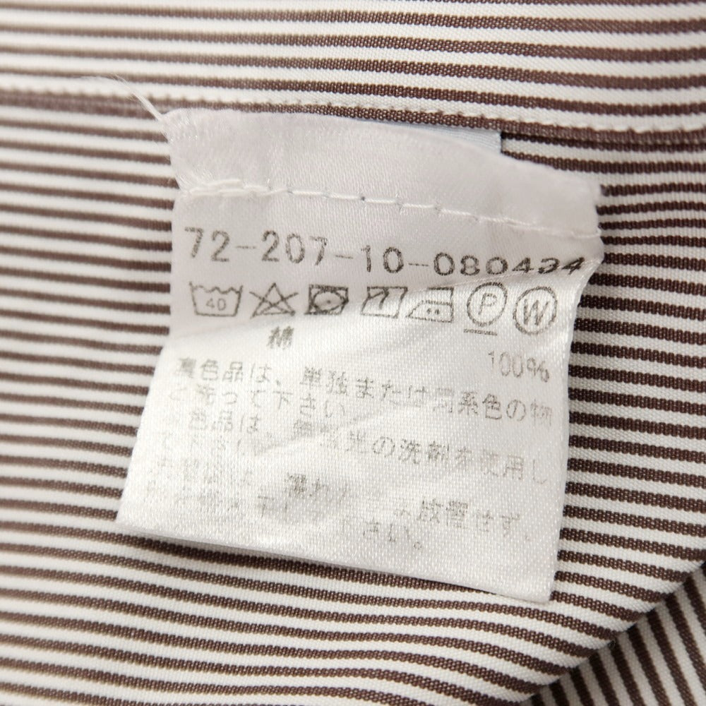 【中古】エリコフォルミコラ ERRICO FORMICOLA コットン ストライプ ワイドカラー ドレスシャツ グレーxホワイト【サイズ40】【 状態ランクC 】【 メンズ 】