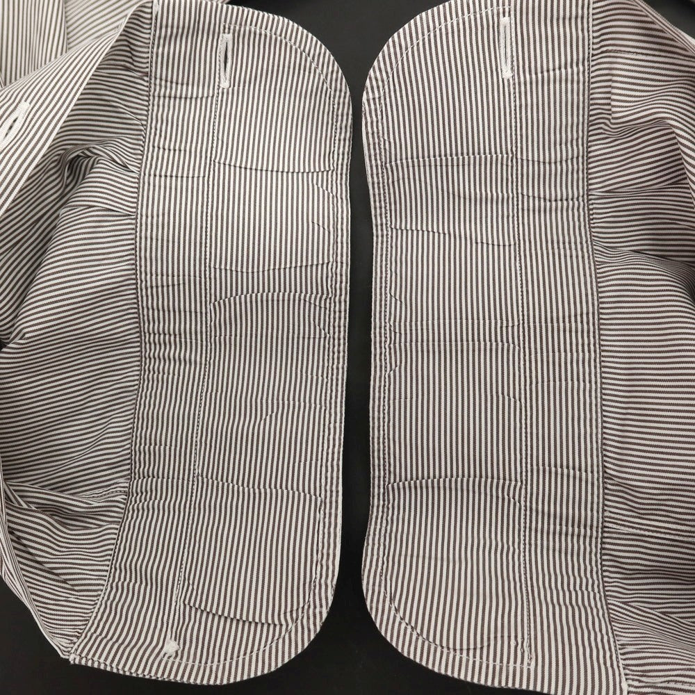 【中古】エリコフォルミコラ ERRICO FORMICOLA コットン ストライプ ワイドカラー ドレスシャツ グレーxホワイト【サイズ40】【 状態ランクC 】【 メンズ 】