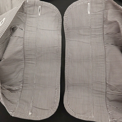 【中古】エリコフォルミコラ ERRICO FORMICOLA コットン ストライプ ワイドカラー ドレスシャツ グレーxホワイト【サイズ40】【 状態ランクC 】【 メンズ 】