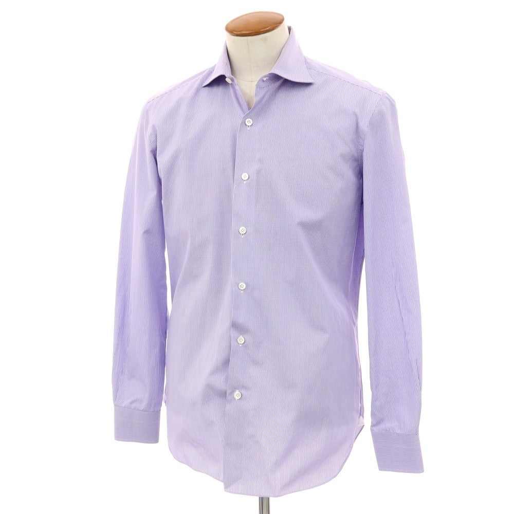 【中古】エリコフォルミコラ ERRICO FORMICOLA コットン チェック ワイドカラー ドレスシャツ ブルーxホワイト【サイズ40】【 状態ランクC 】【 メンズ 】