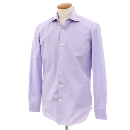 【中古】エリコフォルミコラ ERRICO FORMICOLA コットン チェック ワイドカラー ドレスシャツ ブルーxホワイト【サイズ40】【 状態ランクC 】【 メンズ 】