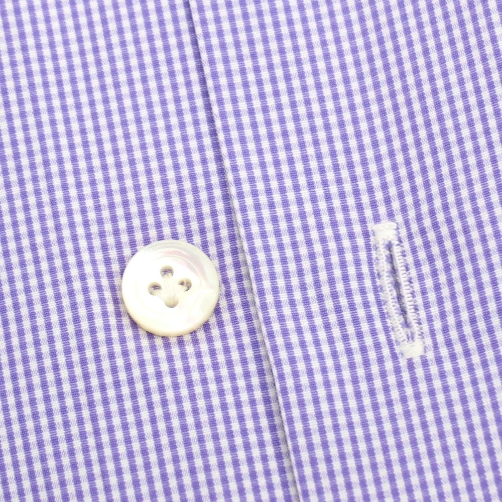 【中古】エリコフォルミコラ ERRICO FORMICOLA コットン チェック ワイドカラー ドレスシャツ ブルーxホワイト【サイズ40】【 状態ランクC 】【 メンズ 】