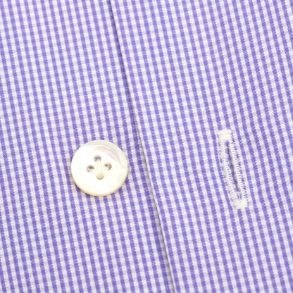 【中古】エリコフォルミコラ ERRICO FORMICOLA コットン チェック ワイドカラー ドレスシャツ ブルーxホワイト【サイズ40】【 状態ランクC 】【 メンズ 】