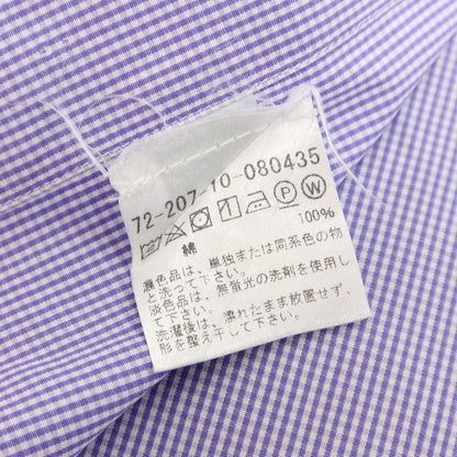 【中古】エリコフォルミコラ ERRICO FORMICOLA コットン チェック ワイドカラー ドレスシャツ ブルーxホワイト【サイズ40】【 状態ランクC 】【 メンズ 】