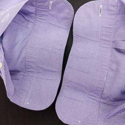 【中古】エリコフォルミコラ ERRICO FORMICOLA コットン チェック ワイドカラー ドレスシャツ ブルーxホワイト【サイズ40】【 状態ランクC 】【 メンズ 】