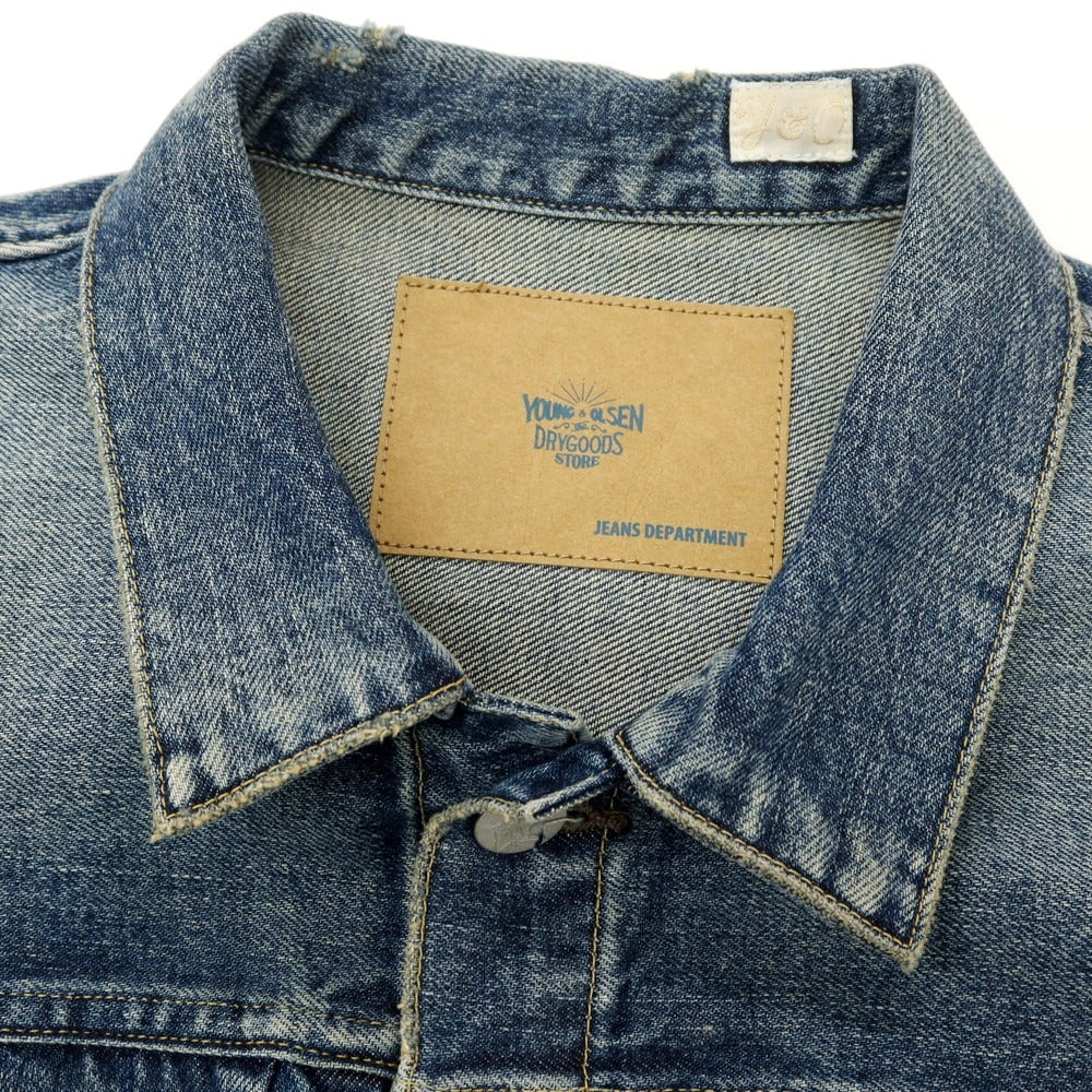 【中古】ヤングアンドオルセンザドライグッズストア YOUNG &amp; OLSEN The DRYGOODS STORE コットン デニムジャケット ブルー【 サイズ5 】【 状態ランクB 】【 メンズ 】 [APD]