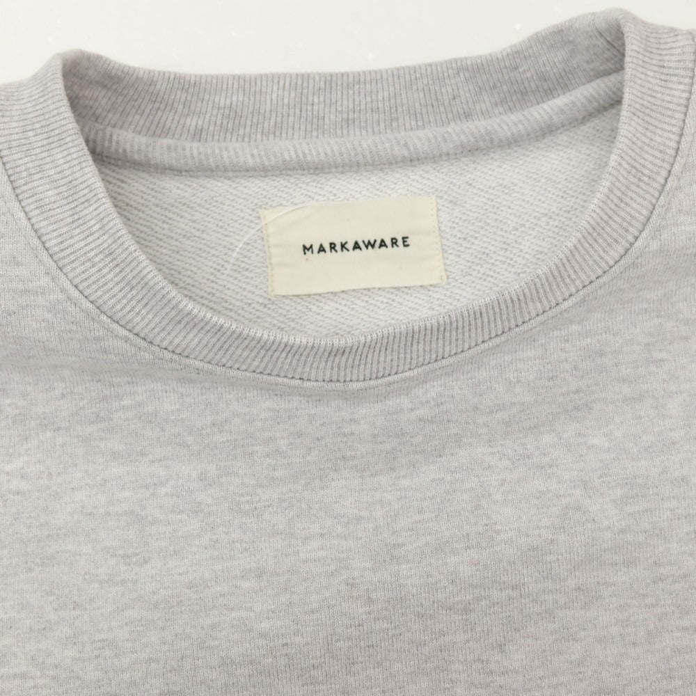 【中古】マーカウェア markaware コットン オーバーサイズ クルーネック スウェット ライトグレー【サイズ2】【 状態ランクB 】【 メンズ 】