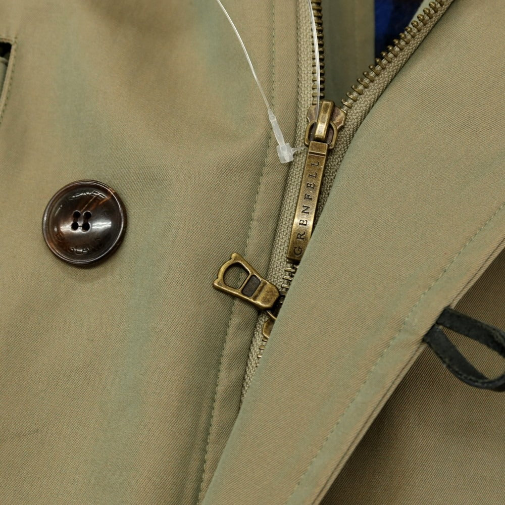 【中古】グレンフェル GRENFELL コットン ウールライナー付き フーデッド トレンチコート グリーン系【サイズ34】【 状態ランクB 】【 メンズ 】