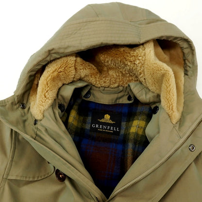 【中古】グレンフェル GRENFELL コットン ウールライナー付き フーデッド トレンチコート グリーン系【サイズ34】【 状態ランクB 】【 メンズ 】