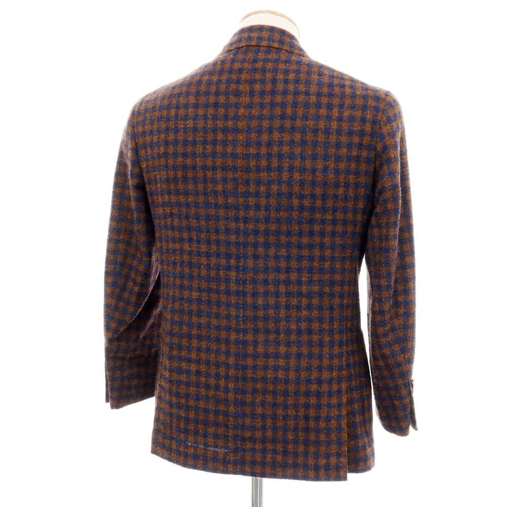【SALE10%OFF/返品不可】【中古】スティレ ラティーノ STILE LATINO ウールナイロン チェック 3B テーラードジャケット ブラウンxネイビー【 サイズ44 DROP 8R 】【 状態ランクB 】【 メンズ 】