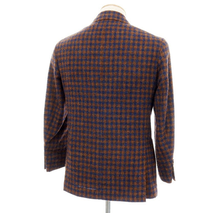 【SALE10%OFF/返品不可】【中古】スティレ ラティーノ STILE LATINO ウールナイロン チェック 3B テーラードジャケット ブラウンxネイビー【 サイズ44 DROP 8R 】【 状態ランクB 】【 メンズ 】