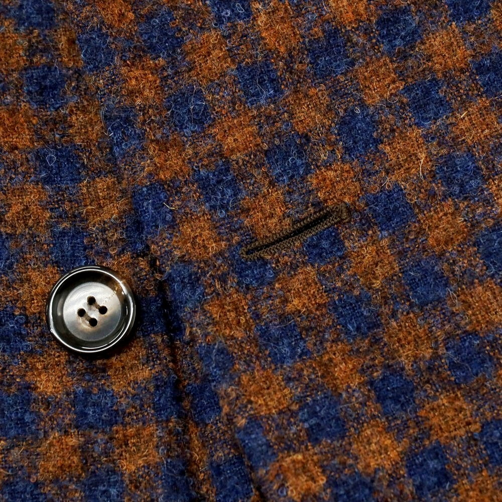 【SALE10%OFF/返品不可】【中古】スティレ ラティーノ STILE LATINO ウールナイロン チェック 3B テーラードジャケット ブラウンxネイビー【 サイズ44 DROP 8R 】【 状態ランクB 】【 メンズ 】