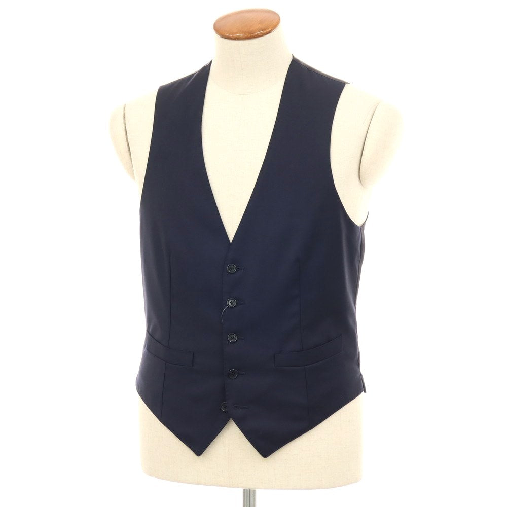 【中古】リングヂャケット RING JACKET FOUR SEASONS Super130’S ウール ドレス系ジレ ベスト ネイビー【サイズ46】【 状態ランクA 】【 メンズ 】