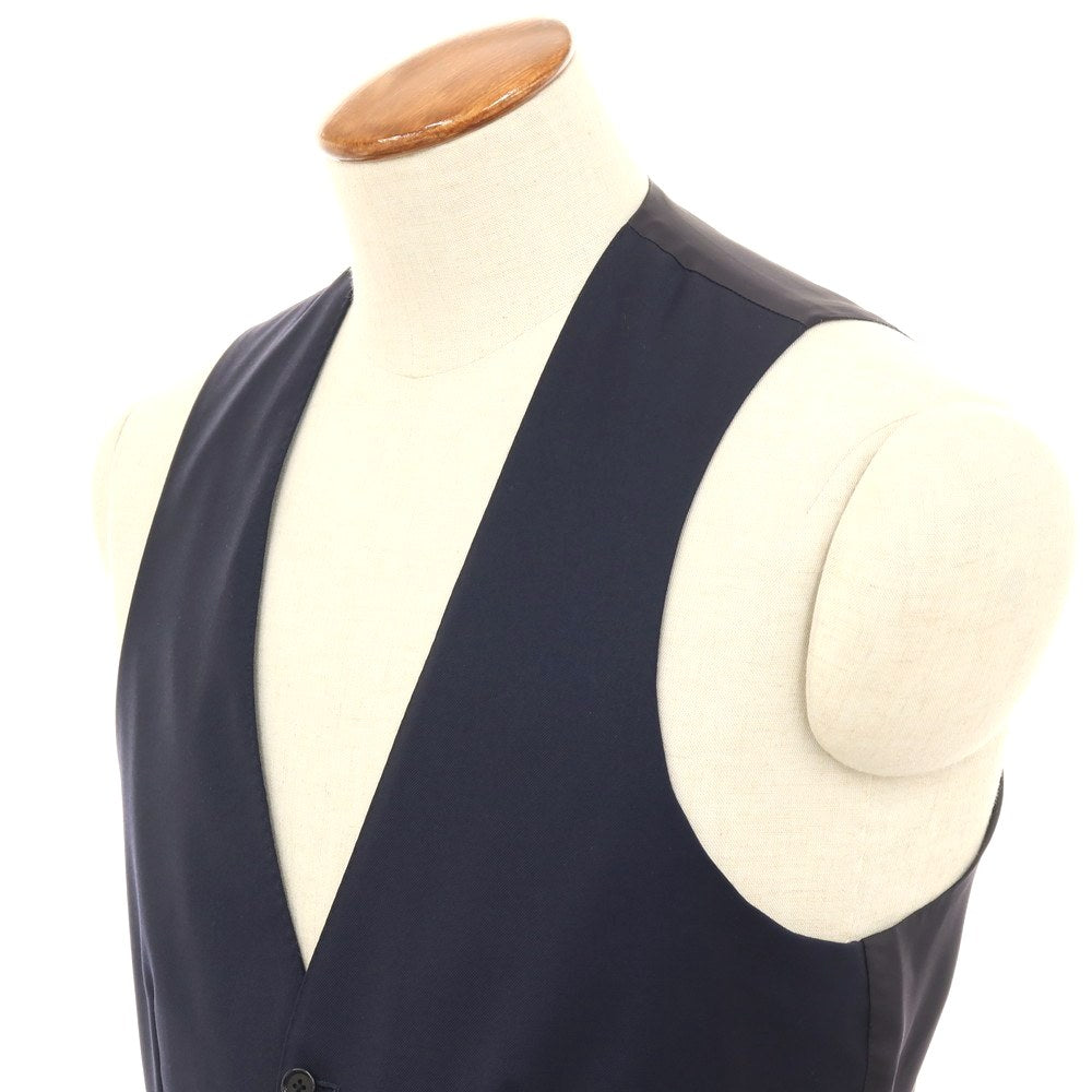 【中古】リングヂャケット RING JACKET FOUR SEASONS Super130’S ウール ドレス系ジレ ベスト ネイビー【サイズ46】【 状態ランクA 】【 メンズ 】