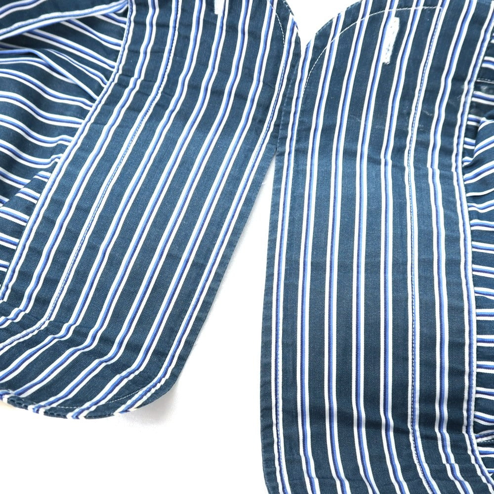 【中古】スティレ ラティーノ STILE LATINO コットン ストライプ レギュラーカラー ドレスシャツ グリーンxホワイト【サイズ39】【 状態ランクC 】【 メンズ 】