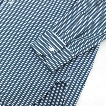 【中古】スティレ ラティーノ STILE LATINO コットン ストライプ レギュラーカラー ドレスシャツ グリーンxホワイト【サイズ39】【 状態ランクC 】【 メンズ 】