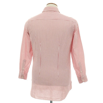 【中古】スティレ ラティーノ STILE LATINO コットン ストライプ レギュラーカラー ドレスシャツ レッドxホワイト【サイズ39】【 状態ランクC 】【 メンズ 】