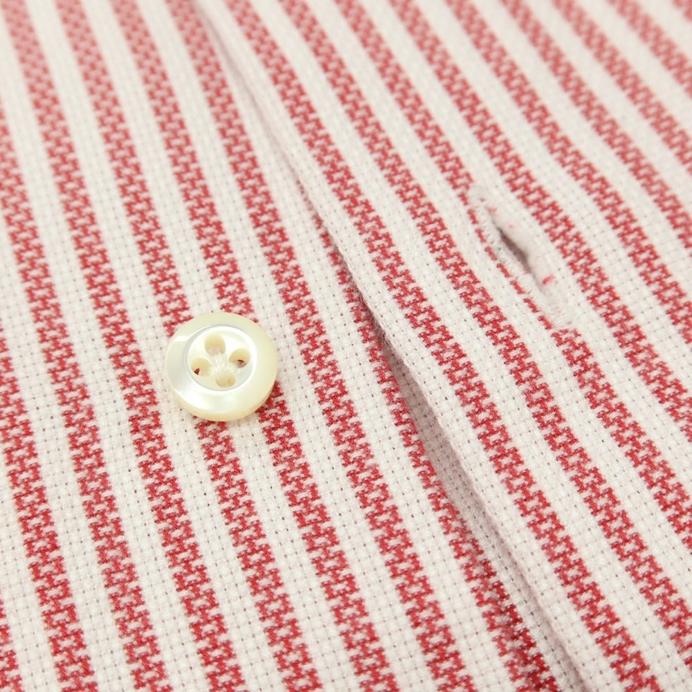 【中古】スティレ ラティーノ STILE LATINO コットン ストライプ レギュラーカラー ドレスシャツ レッドxホワイト【サイズ39】【 状態ランクC 】【 メンズ 】