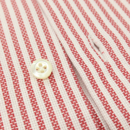 【中古】スティレ ラティーノ STILE LATINO コットン ストライプ レギュラーカラー ドレスシャツ レッドxホワイト【サイズ39】【 状態ランクC 】【 メンズ 】