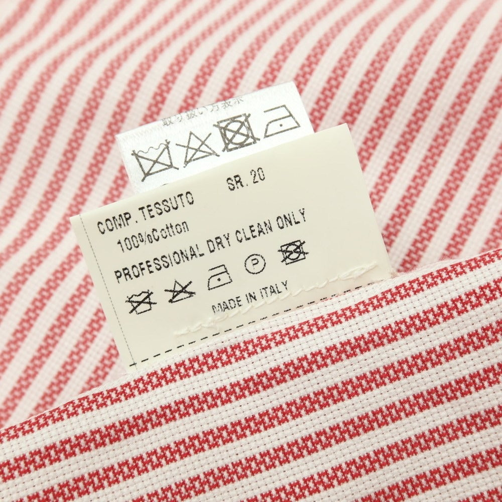 【中古】スティレ ラティーノ STILE LATINO コットン ストライプ レギュラーカラー ドレスシャツ レッドxホワイト【サイズ39】【 状態ランクC 】【 メンズ 】