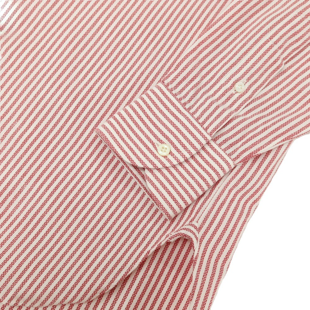 【中古】スティレ ラティーノ STILE LATINO コットン ストライプ レギュラーカラー ドレスシャツ レッドxホワイト【サイズ39】【 状態ランクC 】【 メンズ 】