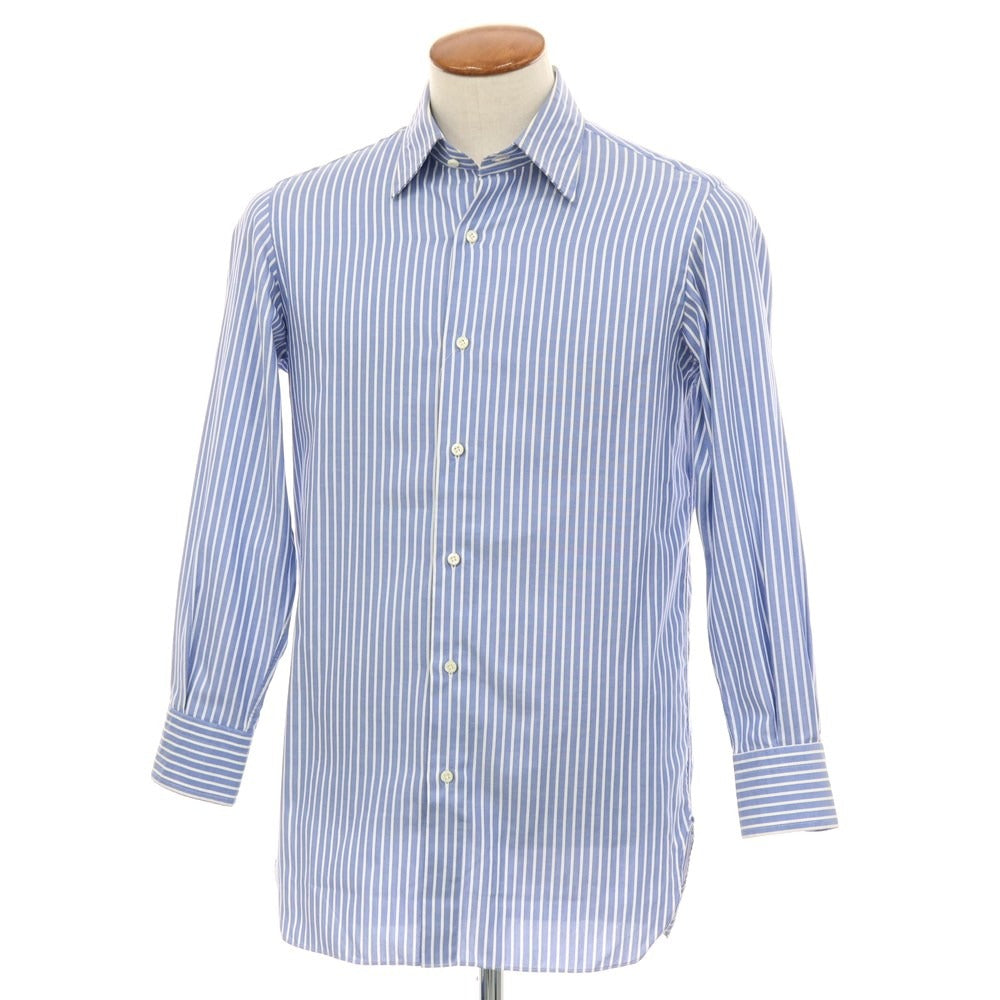 【中古】スティレ ラティーノ STILE LATINO コットン ストライプ レギュラーカラー ドレスシャツ ブルーxホワイト【 サイズ39 】【 状態ランクC 】【 メンズ 】 [BPD]