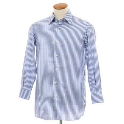 【中古】スティレ ラティーノ STILE LATINO コットン ストライプ レギュラーカラー ドレスシャツ ブルーxホワイト【サイズ39】【 状態ランクC 】【 メンズ 】