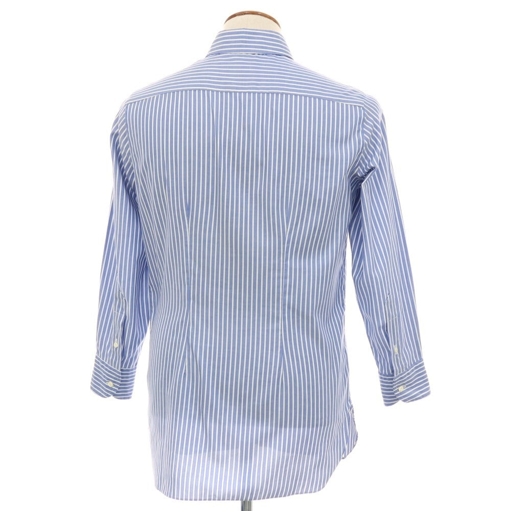 【中古】スティレ ラティーノ STILE LATINO コットン ストライプ レギュラーカラー ドレスシャツ ブルーxホワイト【 サイズ39 】【 状態ランクC 】【 メンズ 】 [BPD]