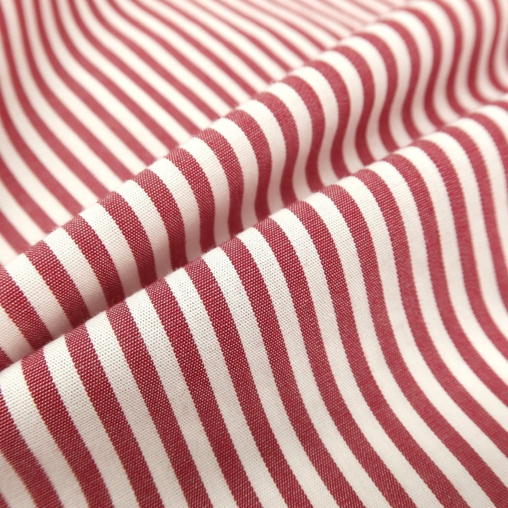 【中古】ギローバー GUY ROVER コットン ストライプ タブカラー ドレスシャツ レッドxホワイト【サイズ39】【 状態ランクC 】【 メンズ 】