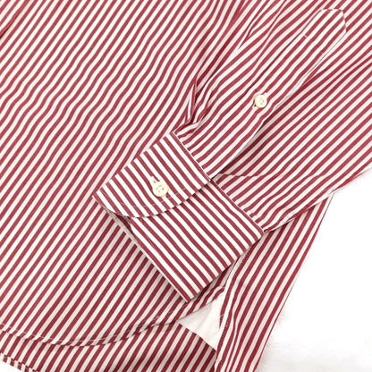【中古】ギローバー GUY ROVER コットン ストライプ タブカラー ドレスシャツ レッドxホワイト【サイズ39】【 状態ランクC 】【 メンズ 】