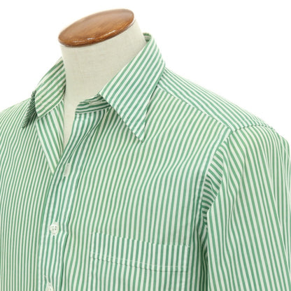 【中古】ドレイクス DRAKES EASYDAY コットン ストライプ レギュラーカラー ドレスシャツ グリーンxホワイト【サイズ39】【 状態ランクC 】【 メンズ 】