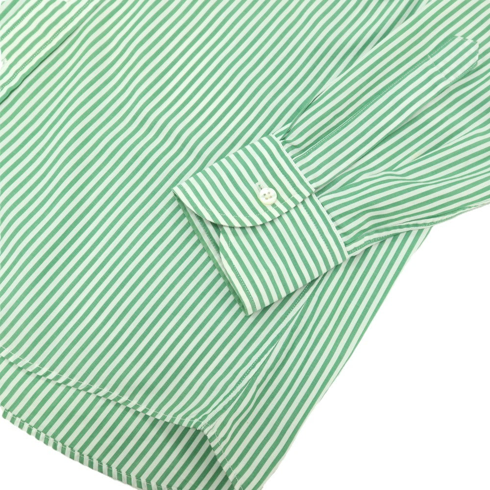 【中古】ドレイクス DRAKES EASYDAY コットン ストライプ レギュラーカラー ドレスシャツ グリーンxホワイト【サイズ39】【 状態ランクC 】【 メンズ 】