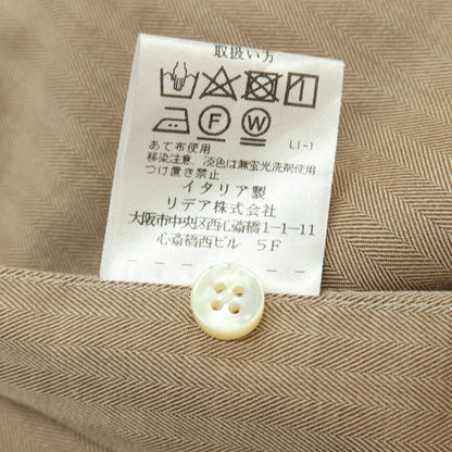 【中古】バルバ BARBA コットン ヘリンボーンストライプ ワイドカラー ドレスシャツ ライトブラウン【サイズ39】【 状態ランクB 】【 メンズ 】